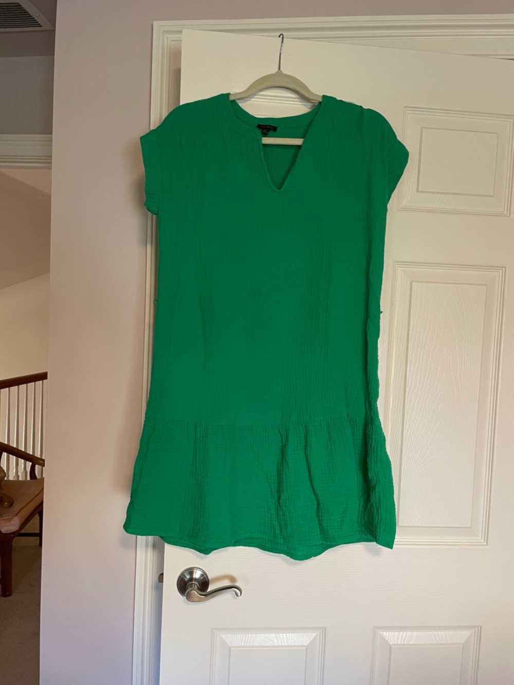 Talbots Emerald Green Short Sleeve Peplum Dress